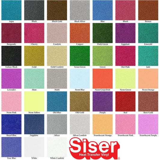 10" x 12" Siser Glitter Heat Transfer Vinyl Sheet